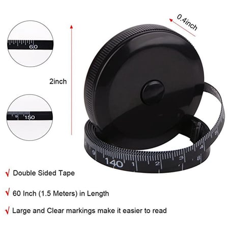 1.5m Measure Dual Sided Retractable Tape Automatic Mini Sewing Measuring Tape
