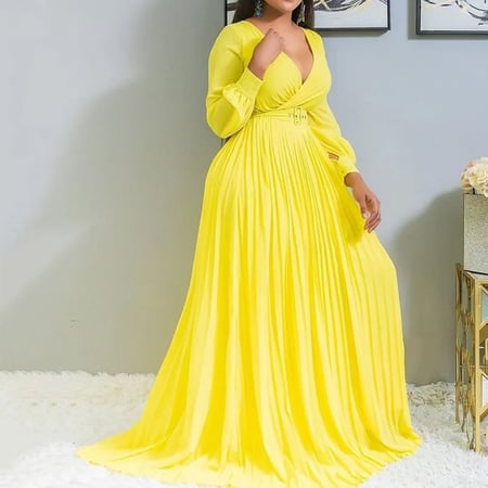 Sexy yellow maxi dress clearance