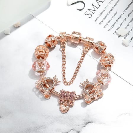 SONGBB Bracelet Crystal Pink Bracelets for Women Silver Bracelets & Bangles 