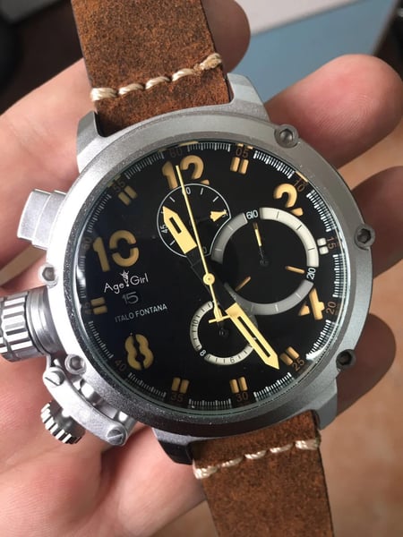 New Automatic Mechanical Men S U Chronometer U1001 Watch U 51 Chimera Silver Aged Brown Cow Leather Boat Watch Black Gold Buy New Automatic Mechanical Men S U Chronometer U1001 Watch U 51 Chimera Silver