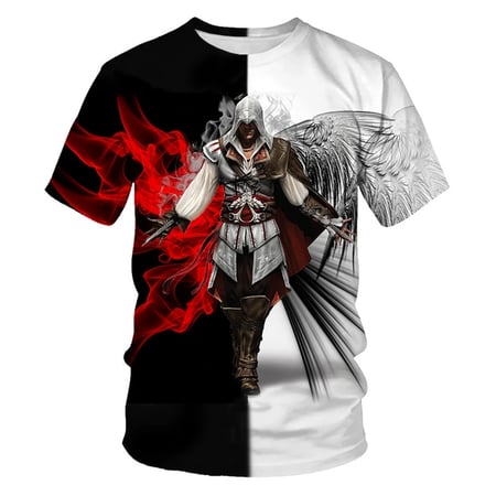 2020 Summer personality game man's T-shirt 3D print Creed creative casual large size short-sleeved oversized T shirt - buy 2020 Summer personality game man's 3D print Assassin's Creed creative