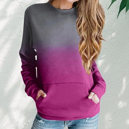 Womens Autumn Long-sleeved Tie-dye Hoodie Sweatshirt Pullover Streetwear Casual 