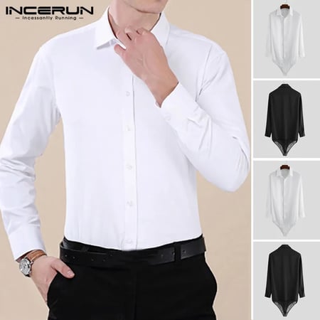 Mens dress shirt bodysuit