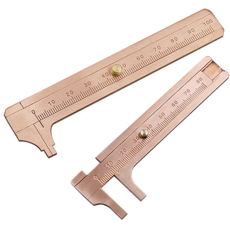 Brass Caliper 80MM Double Scale Slide Caliper Rule Vernier Calipers Portable Pocket-Size Gauge Ruler Jewelry Measuring Tool