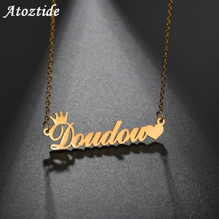 Fashion Choker Custom Name Pendant Chain Customized Nameplate Necklace Jewelry 