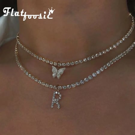 Women Crystal Rhinestone Pendant Choker Collar Bow Gold Chain Necklace Jewelry P