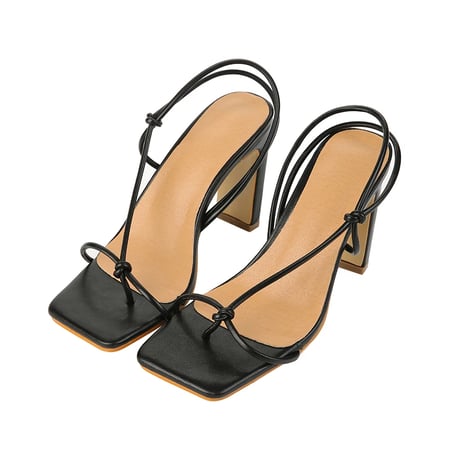 Women pu Super high Square Heel Buckle Strap Narrow Band Large Size Office Three Colors Lady Sandals 