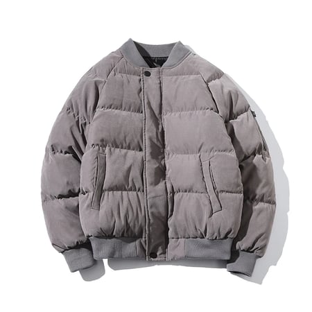 Yayu Mens Winter Down Jacket Thicken Long Sleeve Stand Neck Zipper Coat 