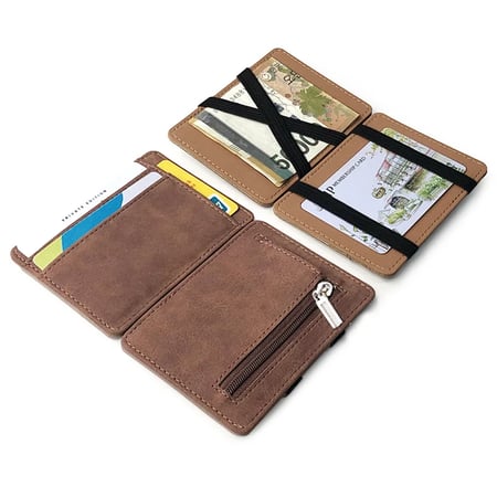Men Ultra-thin Leather Wallet Solid Change Purse Card Wallet 