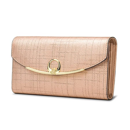 Genuine Leather Woman Clutch Color Beige