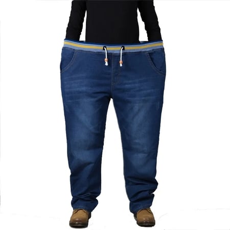 Scully Hilse Interessant Jeans men elastic waist plus size full length denim pants very big size 36  to 48 - buy Jeans men elastic waist plus size full length denim pants very big  size 36