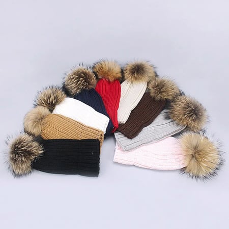 Hollow Håbefuld marxistisk Girl Pompon Hats and Scarves Sets Winter Knitted Warm Nature Fur Pom Pom  Hat Scarf Thick Beanies Hats Caps Kids Baby Solid Bones - buy Girl Pompon  Hats and Scarves Sets Winter
