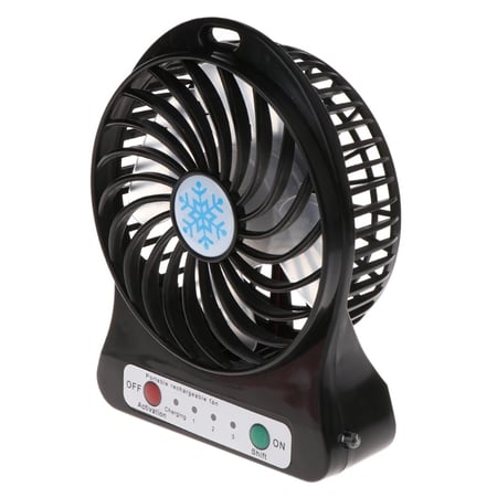 Portable Outdoor LED Light Fan Air Cooler Mini Desk USB Fan With 18650 Battery 