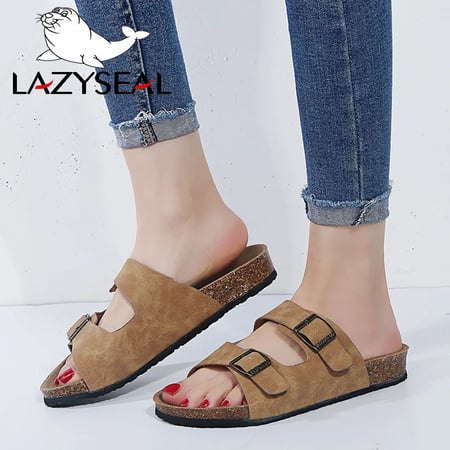 LazySeal Summer Style Shoes Woman And Men Sandals Shoes Cork Sandals Flip Flop Beach Slippers Flats Large Size 44 - buy LazySeal Summer Style Shoes Woman And Men Sandals Shoes