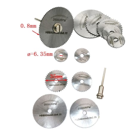 7pcs HSS Mini Circular Saw Blades Rotary Tools Cutting Disc Set For Dremel Drill