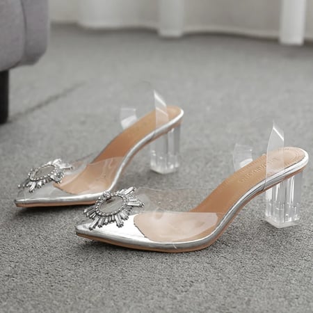 Transparent High Heels Sandals Women Sexy Slip-on Pointed Toe Pumps Shoes Fashion Comfort Silver Party - buy 2020 Transparent High Heels Women Sexy Slip-on Pointed Toe Pumps Shoes