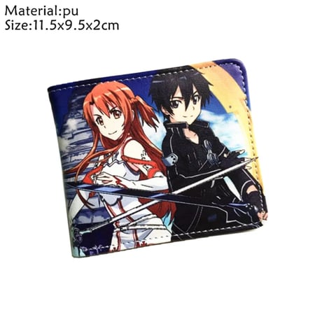 Sword Art Online Sao Kazuto Wallet Anime Pu Short Bifold Photo Card Holder Layers Purse Men Women Zip Coin Pocket Leather Gift Buy Sword Art Online Sao Kazuto Wallet Anime Pu