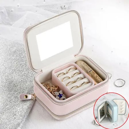 Portable Womens Travel Jewelry Box Organizer Jewellery Ornaments Case Storage 