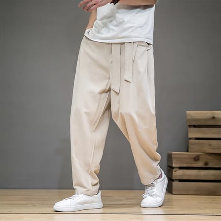 Mens Capri Shorts Men Plus Size Solid Color Cotton Linen Straight Relaxed Fit Pants Casual Comfy Drawstring Trouser 