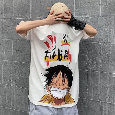 Harajuku Luffy Tshirt Streetwear Men Casual Shirts White Summer Cartoon One Piece T Shirt Fashion Cool Japan Hip Hop Tshirt Male Buy Harajuku Luffy Tshirt Streetwear Men Casual Shirts White Summer