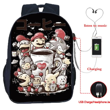 Anime Super Mario 3D Print Backpack Bookbag School Laptop Travel Bag Boy Girl 12 