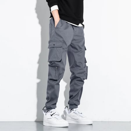 Men Harem Pants Casual Hip Hop Cargo Pants Fashion Streetwear Multi-pocket M-5XL