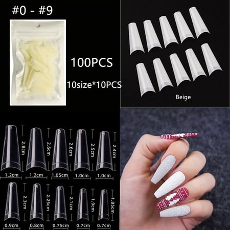 100 Pcs False Nails Ballerina Fake Nails Flat Shape Nail Art Tips Natural Clear Half Buy 100 Pcs False Nails Ballerina Fake Nails Flat Shape Nail Art Tips Natural Clear Half