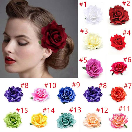 Rose Flower Hair Clip Hairpin Bridal Bridesmaid Accessories Wedding Party Brooch 