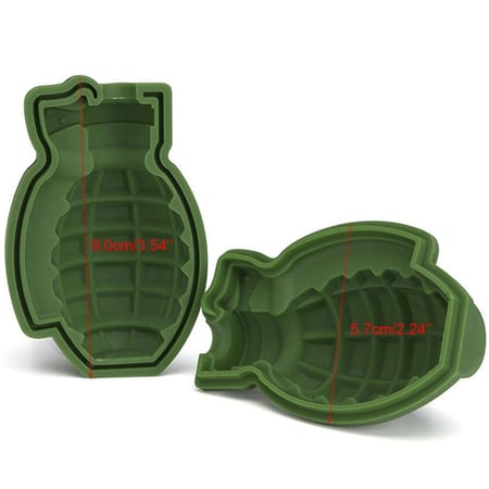 3D Grenade Shape Ice Cube Mold Maker Bar Party Silicone Trays Mold Kitchen Tool 