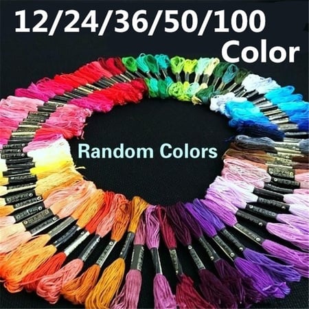 Multicolour Cross Stitch Embroidery Sewing Threads DIY Kit Pack 24/36/50/100 PCS