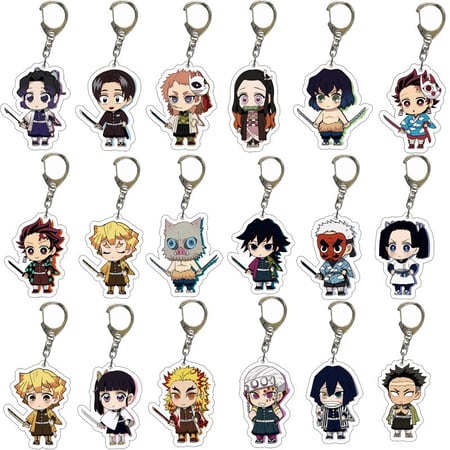 Demon Slayer Keychain Woman Anime Key Ring Acrylic Keyring Cute Key Chain Funny Kids Man Girls Agatsuma Zenitsu Kimetsu No Yaiba Buy Demon Slayer Keychain Woman Anime Key Ring Acrylic Keyring