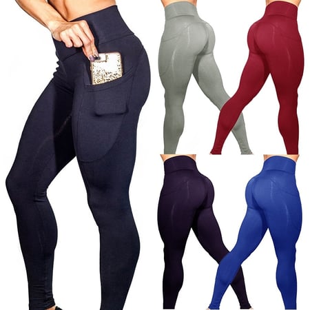 Details about   Women's Stretch Yoga Leggings Fitness Running Gym Sports Pockets Slim Yoga Pants 