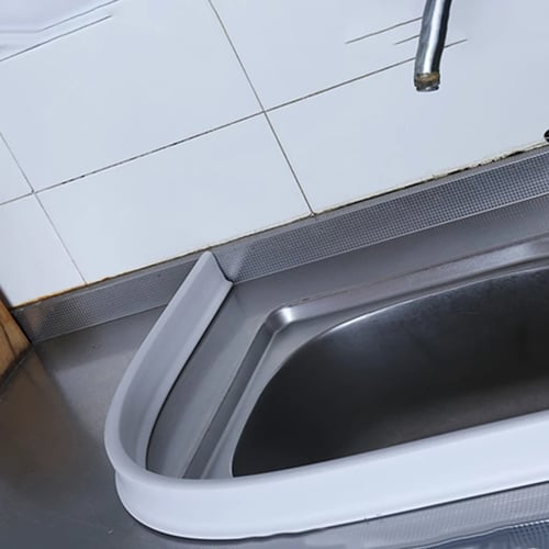Flexible Bathroom Water Stopper Flood Barrier Dry And Wet Separation Rubber Dam Bath Screens Kitchen Sink Waterproof - Bathroom Sink Stopper Screens