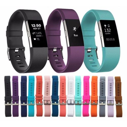Silicone Rubber Band Strap Wristband Bracelet For Fitbit Charge 2 Replacement 