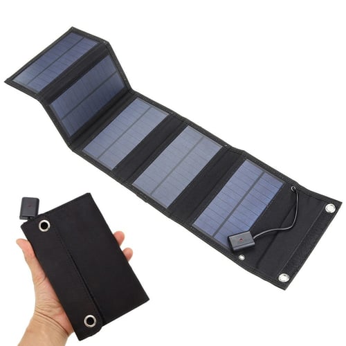 Folding Solar Pannel Waterproof USB Portable Camping Hiking Travel Phone Charger 