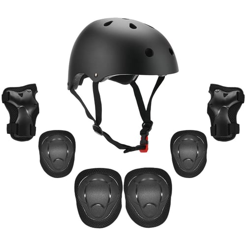 7Pcs Adjustable Safety Kids Helmet W/Knee Elbow Wrist Pad Set Scooter Skateboard 