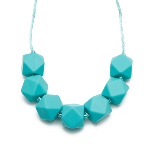 BPA Free Silicone Beads Baby Chewable Jewelry Polygon Teething Necklace Teether 