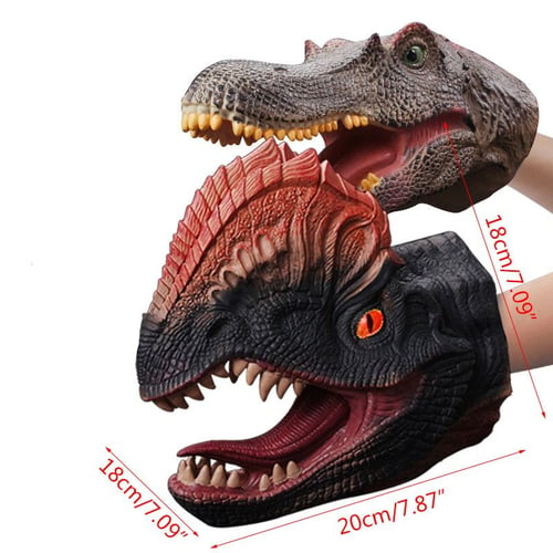 RG-FA Dinosaur Animal Soft Hand Puppet Rubber Realistic Jurassic Dinosaur Toys Shark Puppet Boy Toy Kids