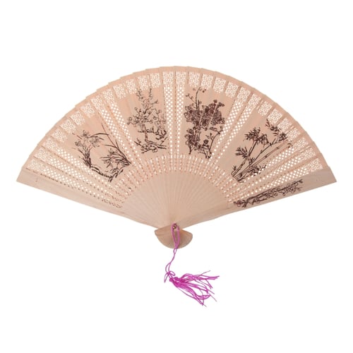 Lady Fragrant Sandalwood Hand Fan Wooden Scented for Wedding Party Gift Sell 