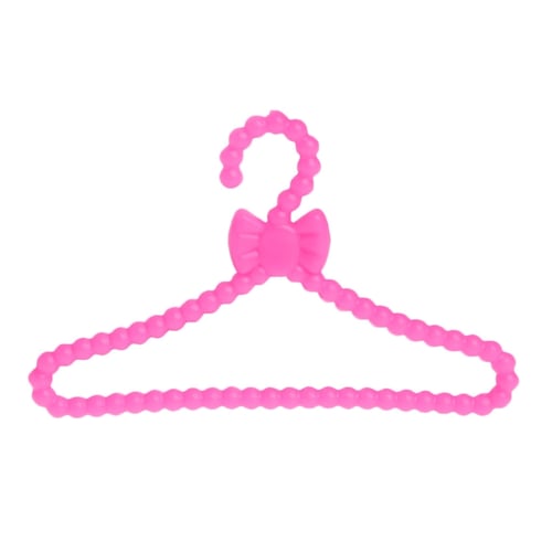 10Pcs pink plastic clothes dress hanger holders accessory for doll wardrobR_yk 
