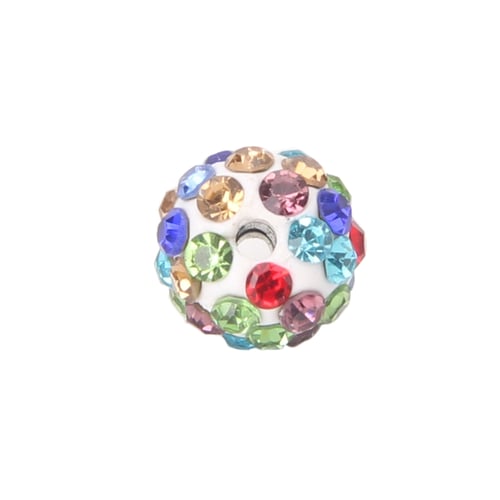 50pcs/lot 10mm Gradient Change Colorful Shamballa Beads Pave Clay Disco Ball 