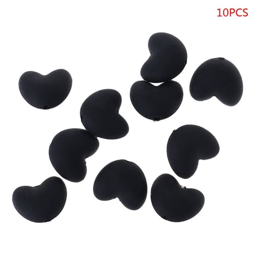 10X Food Grade Silicone Beads Heart-shape DIY Decoration Jewelry Accessories one 