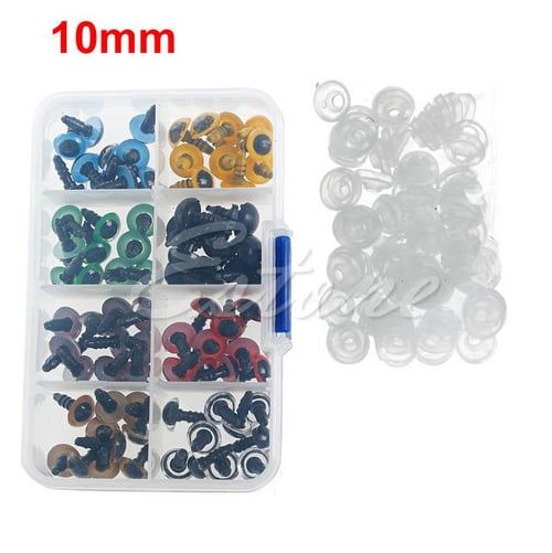 80pcs 8 Mixed Color Plastic Safety Eyes Washers for Animal Toy Teddy Bear Doll 
