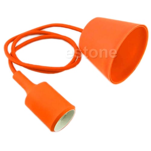 Hot Silicone E27 Home Ceiling Pendant Light Bulb Lamp Holder Hanging Fixture 