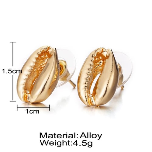 New 1 Pair Alloy Conch Shell Shape Stud Earrings Vintage Ear Pins Female Jewelry 