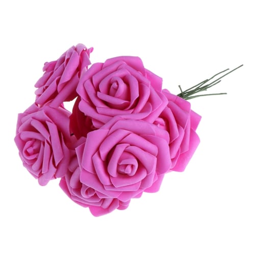 10 Head/Bunch 8cm Artificial PE Rose Flower Wedding Bride Bouquet DIY Home Decor 