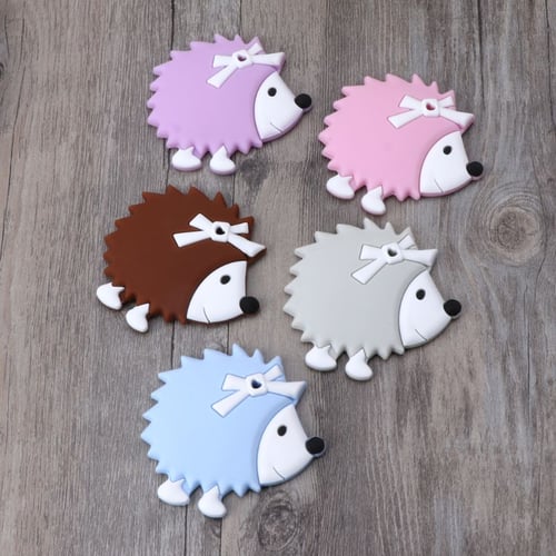 Hedgehog Silicone Animal Cartoon Baby Teether Toddler Teething Necklace Chew Toy 