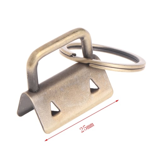 qk 10Pcs Key Fob Hardware keychain Split Ring Wrist Wristlets Cotton Tail Clip 