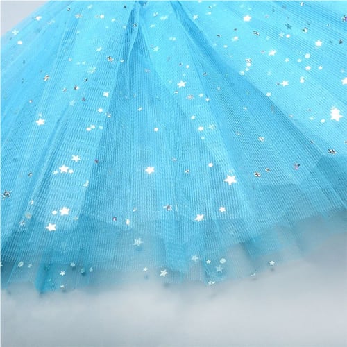 Girls Multi Layered Ballet Skirt Glitter Stars Sequins Satin Elastic Waistband Girls Multi Layered Ballet Skirt Glitter Stars Sequins Satin Elastic Waistband