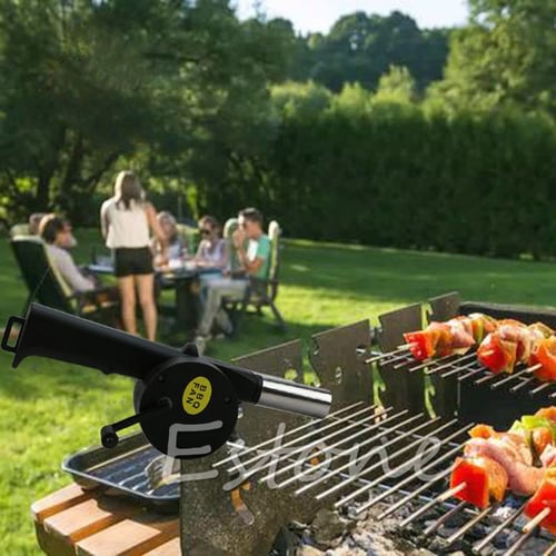 Outdoor Bbq Hand Crank Powered Fan Air Blower For Picnic Barbecue Fire`Equipment 